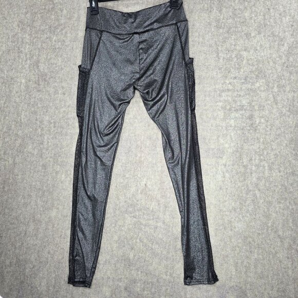 All Mesh Up Womens Shimmer Leggings With Pockets  L Polyester Spandex - Picture 2 of 6